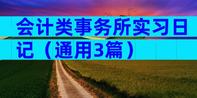 会计类事务所实习日记（通用3篇）