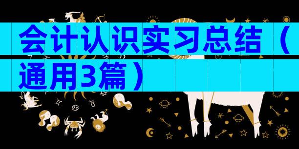 会计认识实习总结（通用3篇）