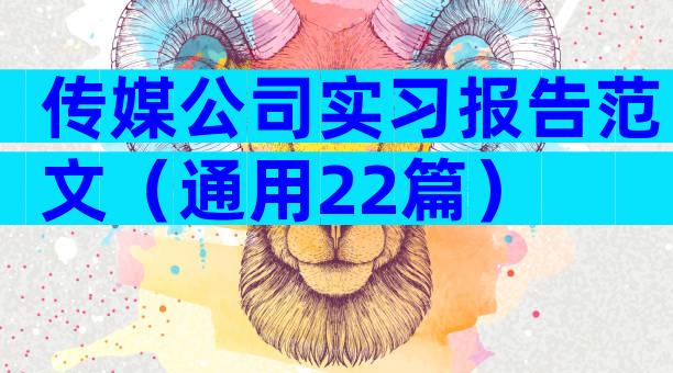 传媒公司实习报告范文（通用22篇）