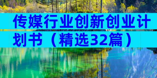 传媒行业创新创业计划书（精选32篇）