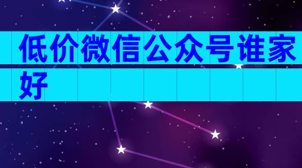 低价微信公众号谁家好