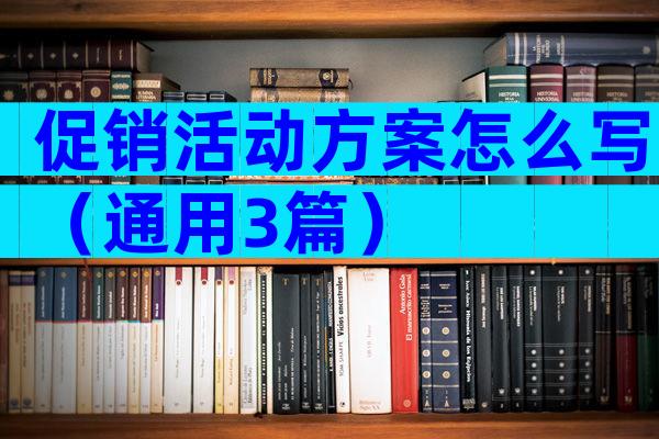 促销活动方案怎么写（通用3篇）