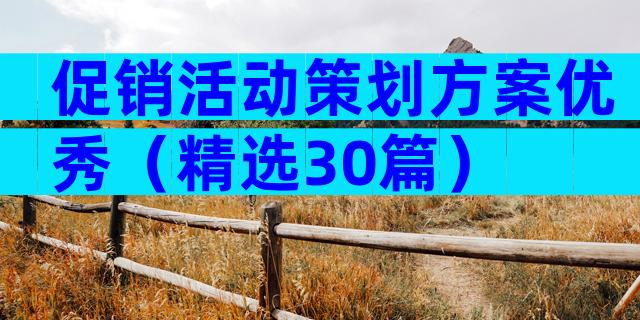 促销活动策划方案优秀（精选30篇）