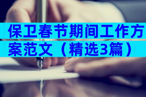保卫春节期间工作方案范文（精选3篇）