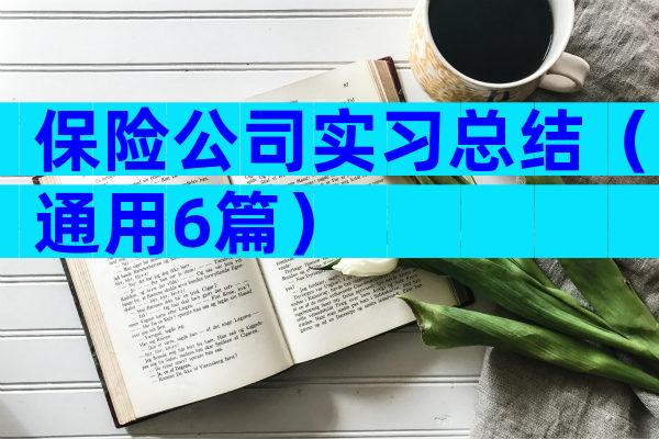 保险公司实习总结（通用6篇）