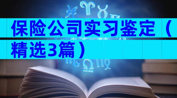 保险公司实习鉴定（精选3篇）