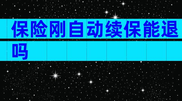 保险刚自动续保能退吗