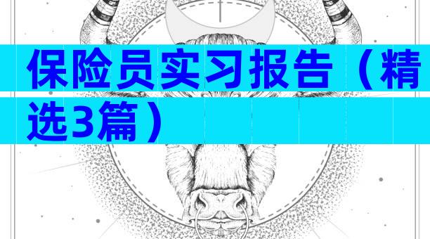 保险员实习报告（精选3篇）