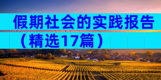 假期社会的实践报告（精选17篇）