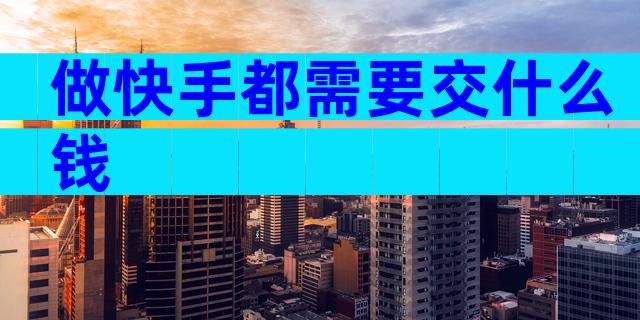 做快手都需要交什么钱