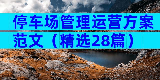 停车场管理运营方案范文（精选28篇）