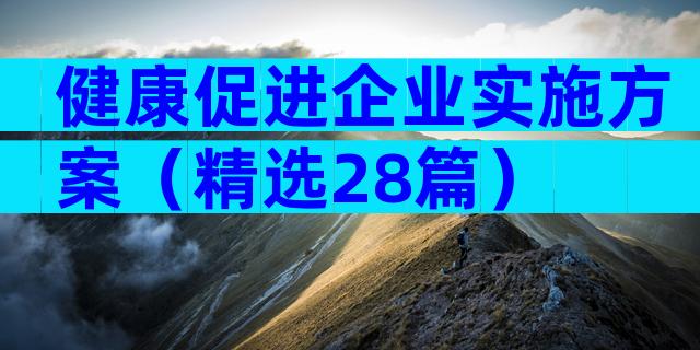 健康促进企业实施方案（精选28篇）