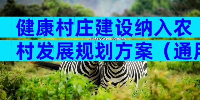 健康村庄建设纳入农村发展规划方案（通用3篇）
