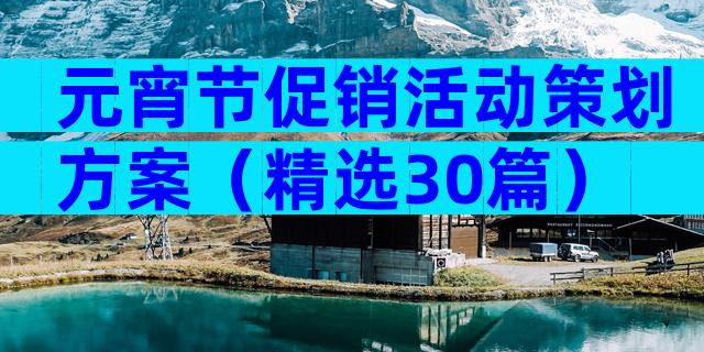元宵节促销活动策划方案（精选30篇）