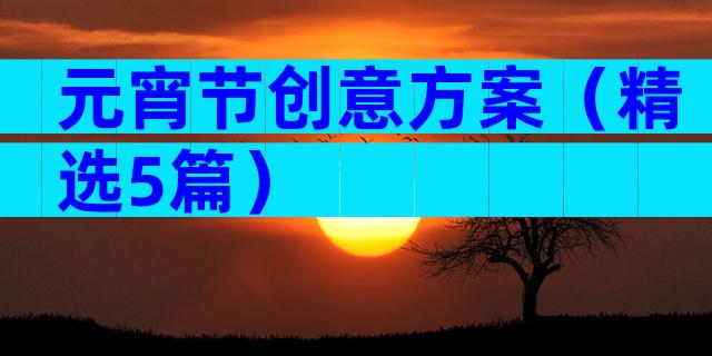 元宵节创意方案（精选5篇）