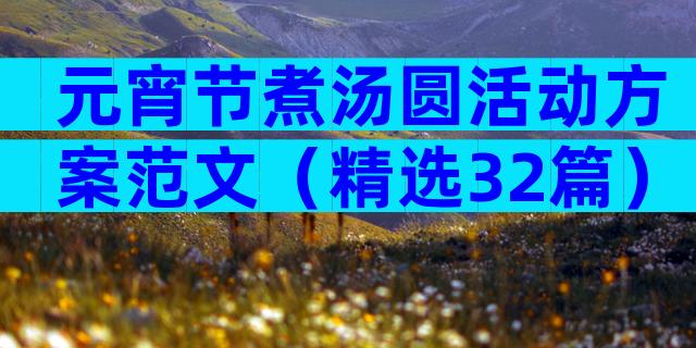 元宵节煮汤圆活动方案范文（精选32篇）