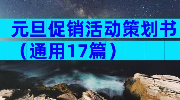 元旦促销活动策划书（通用17篇）