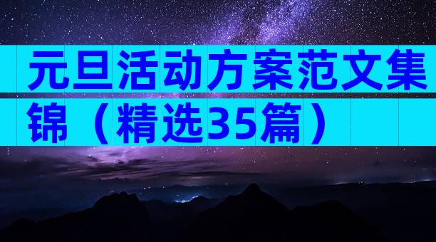 元旦活动方案范文集锦（精选35篇）