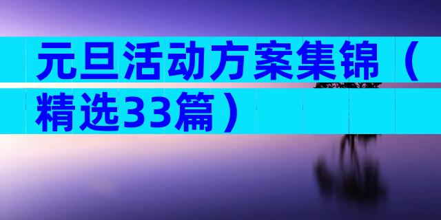 元旦活动方案集锦（精选33篇）