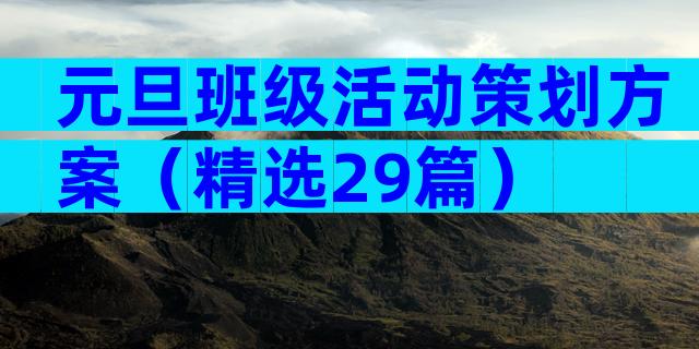 元旦班级活动策划方案（精选29篇）