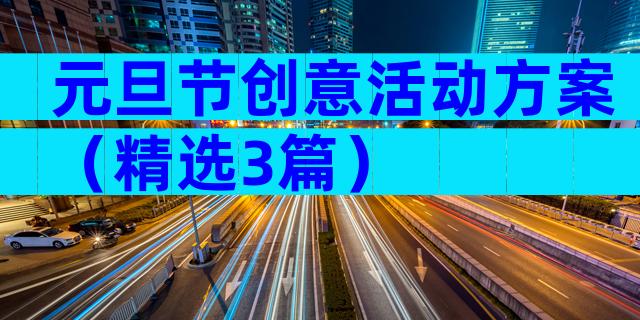 元旦节创意活动方案（精选3篇）