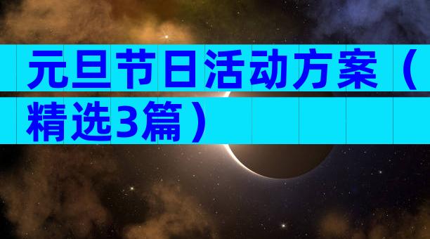 元旦节日活动方案（精选3篇）