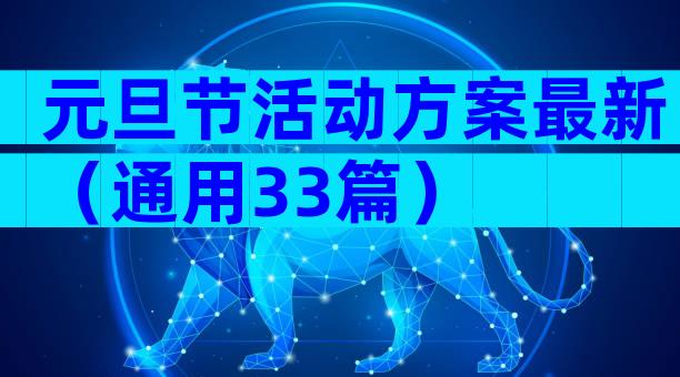元旦节活动方案最新（通用33篇）