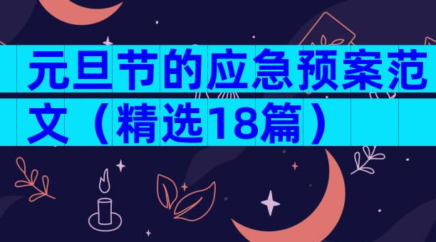元旦节的应急预案范文（精选18篇）