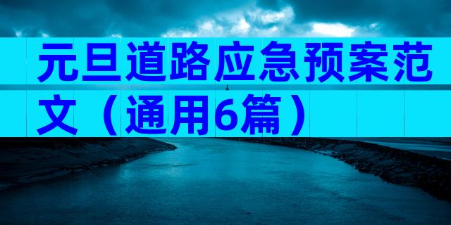 元旦道路应急预案范文（通用6篇）