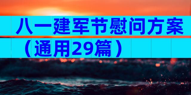 八一建军节慰问方案（通用29篇）