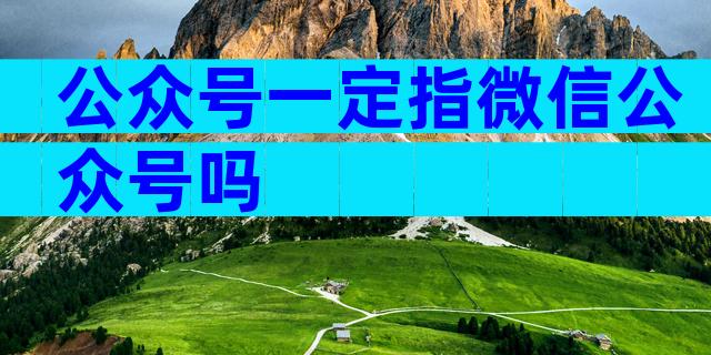 公众号一定指微信公众号吗
