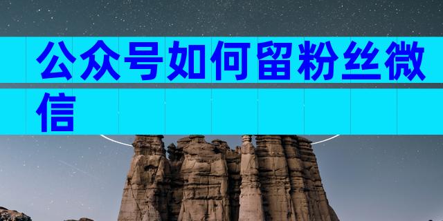 公众号如何留粉丝微信