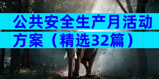 公共安全生产月活动方案（精选32篇）