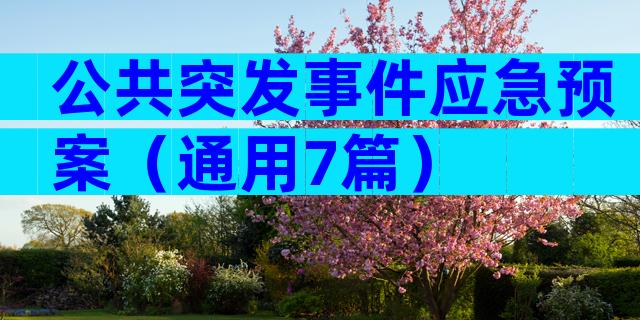 公共突发事件应急预案（通用7篇）
