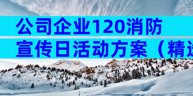 公司企业120消防宣传日活动方案（精选33篇）