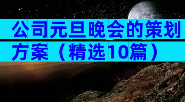 公司元旦晚会的策划方案（精选10篇）