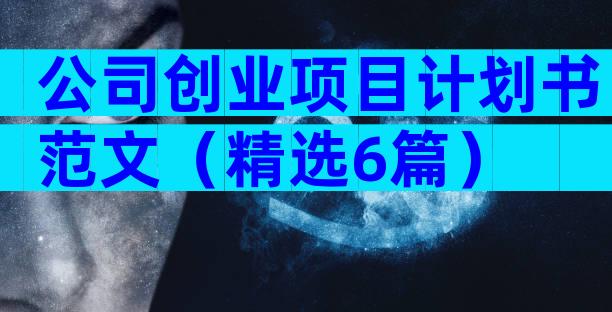 公司创业项目计划书范文（精选6篇）
