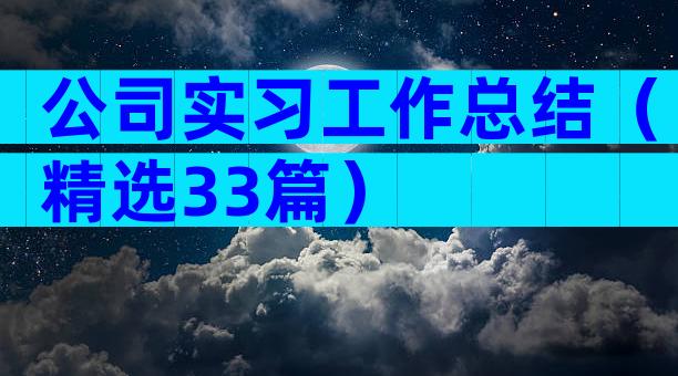 公司实习工作总结（精选33篇）