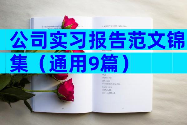 公司实习报告范文锦集（通用9篇）