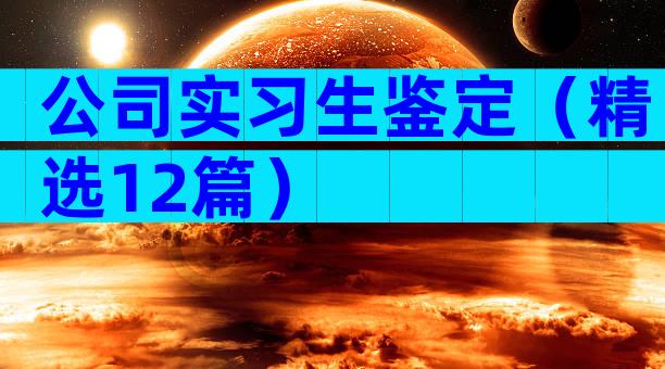 公司实习生鉴定（精选12篇）