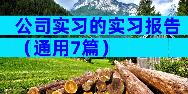 公司实习的实习报告（通用7篇）