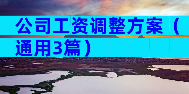 公司工资调整方案（通用3篇）