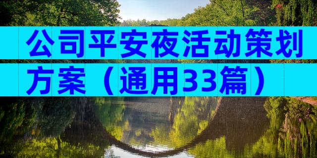 公司平安夜活动策划方案（通用33篇）