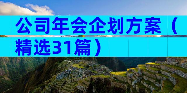 公司年会企划方案（精选31篇）