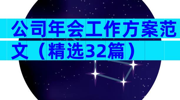 公司年会工作方案范文（精选32篇）