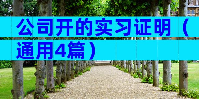公司开的实习证明（通用4篇）