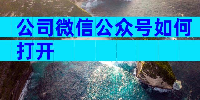 公司微信公众号如何打开