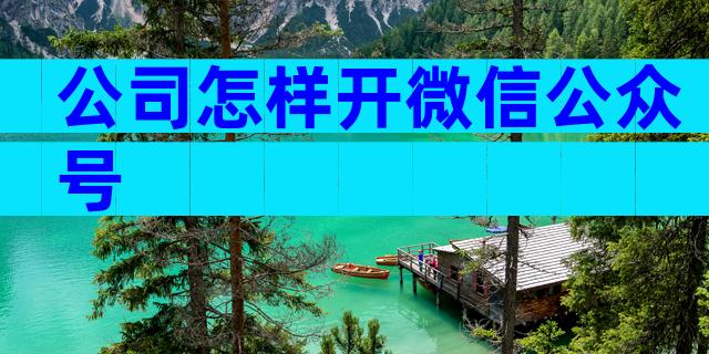 公司怎样开微信公众号