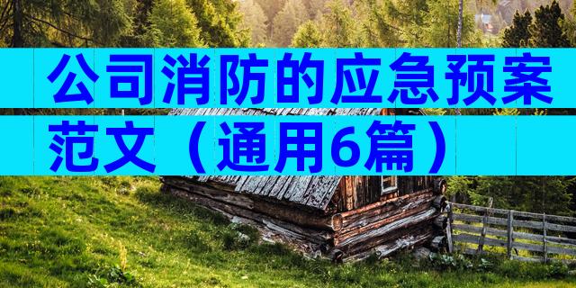 公司消防的应急预案范文（通用6篇）
