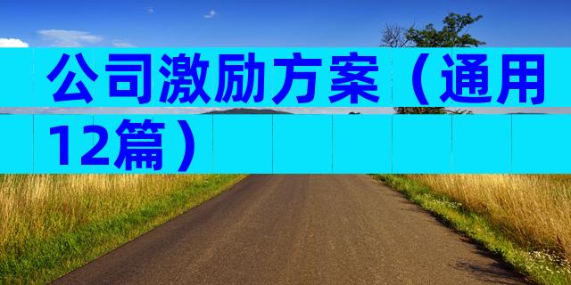 公司激励方案（通用12篇）